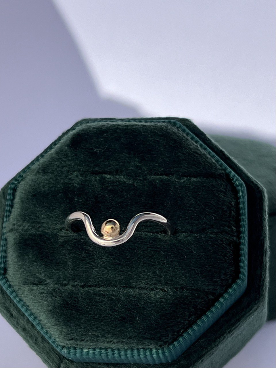 Bague en argent 925 et or massif 18 carats - Bague minimaliste en métaux mixtes