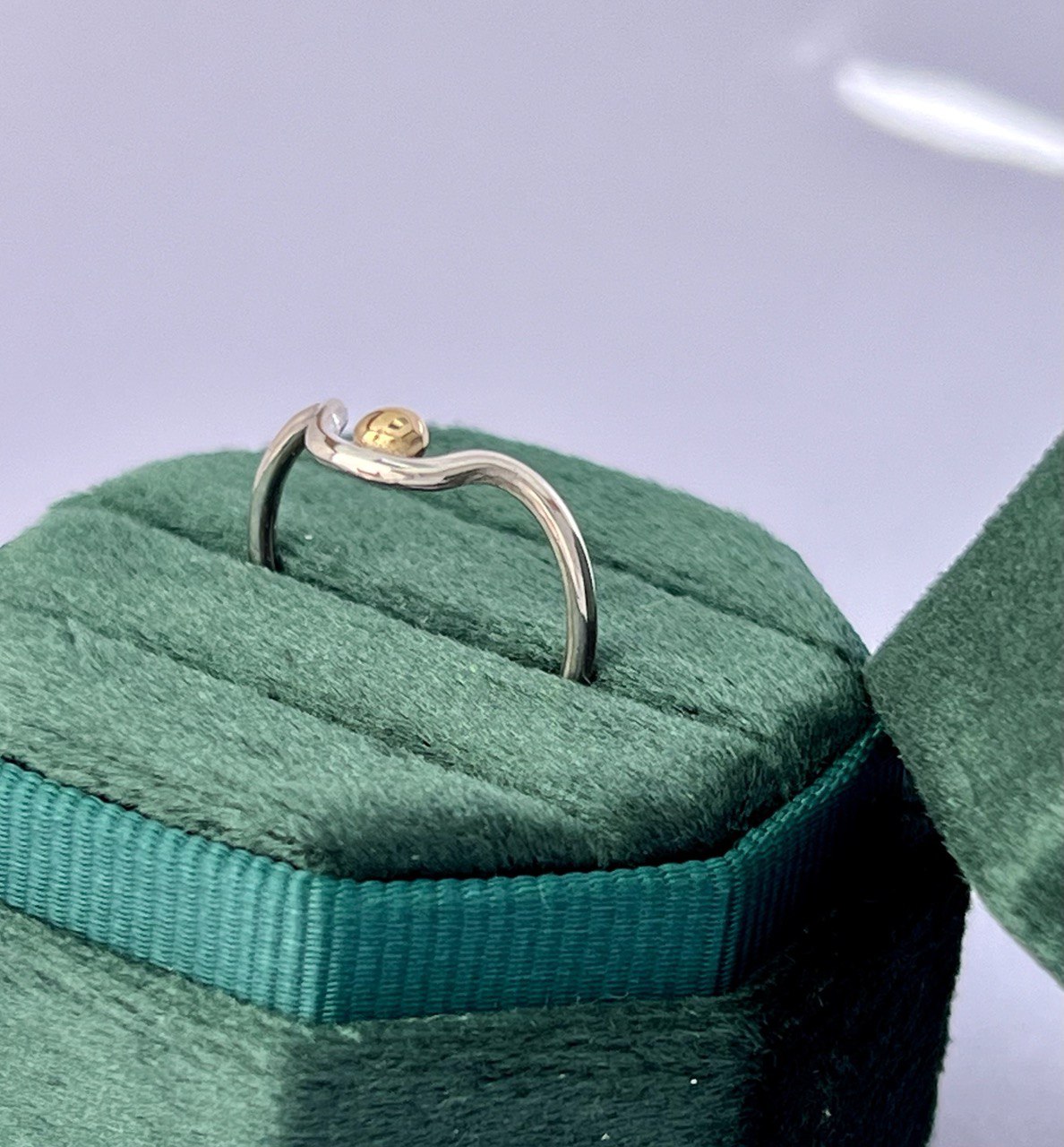 Bague en argent 925 et or massif 18 carats - Bague minimaliste en métaux mixtes