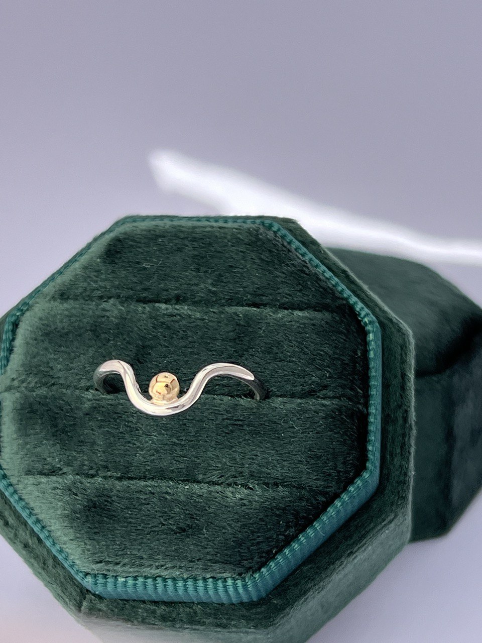 Bague en argent 925 et or massif 18 carats - Bague minimaliste en métaux mixtes